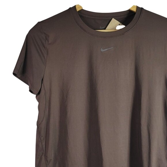 Nike One Dri-Fit Training Top Brown Small Short Sleeve Logo Moisture Wicking NWT - Picture 4 of 9